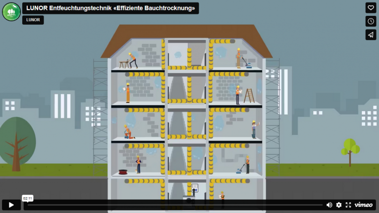 Zentralisierte Bautrocknung